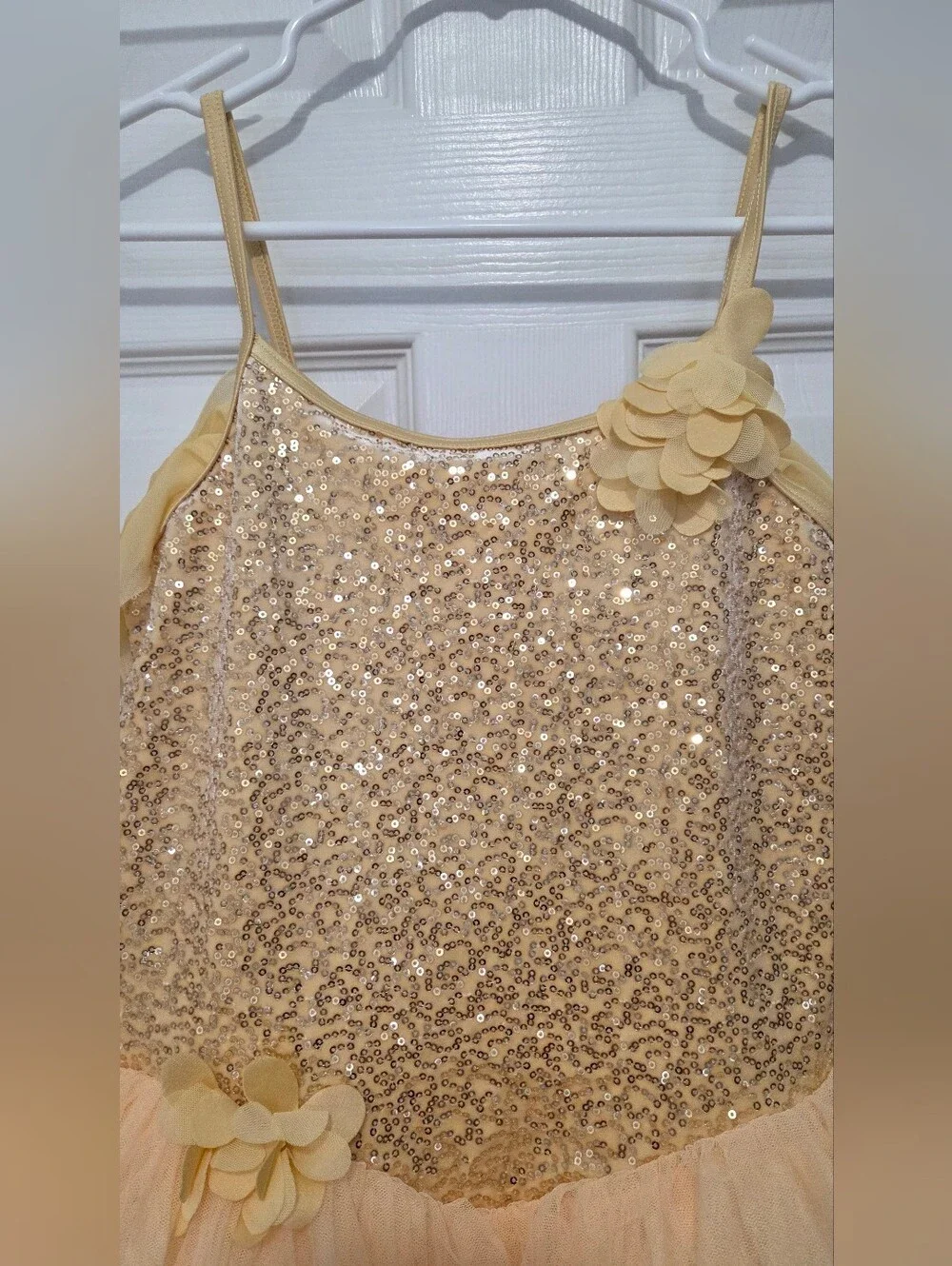 Weissman Showtime Buttercream Yellow Sequin Tutu Dance Costume Size XXLC